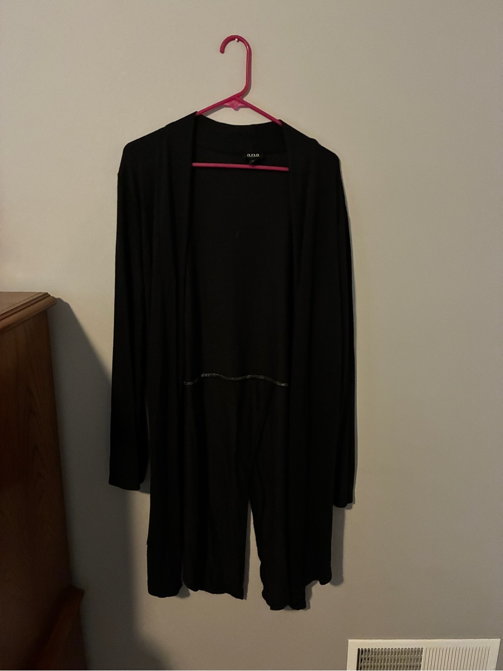 a.n.a Black Open-Front Long Cardigan
